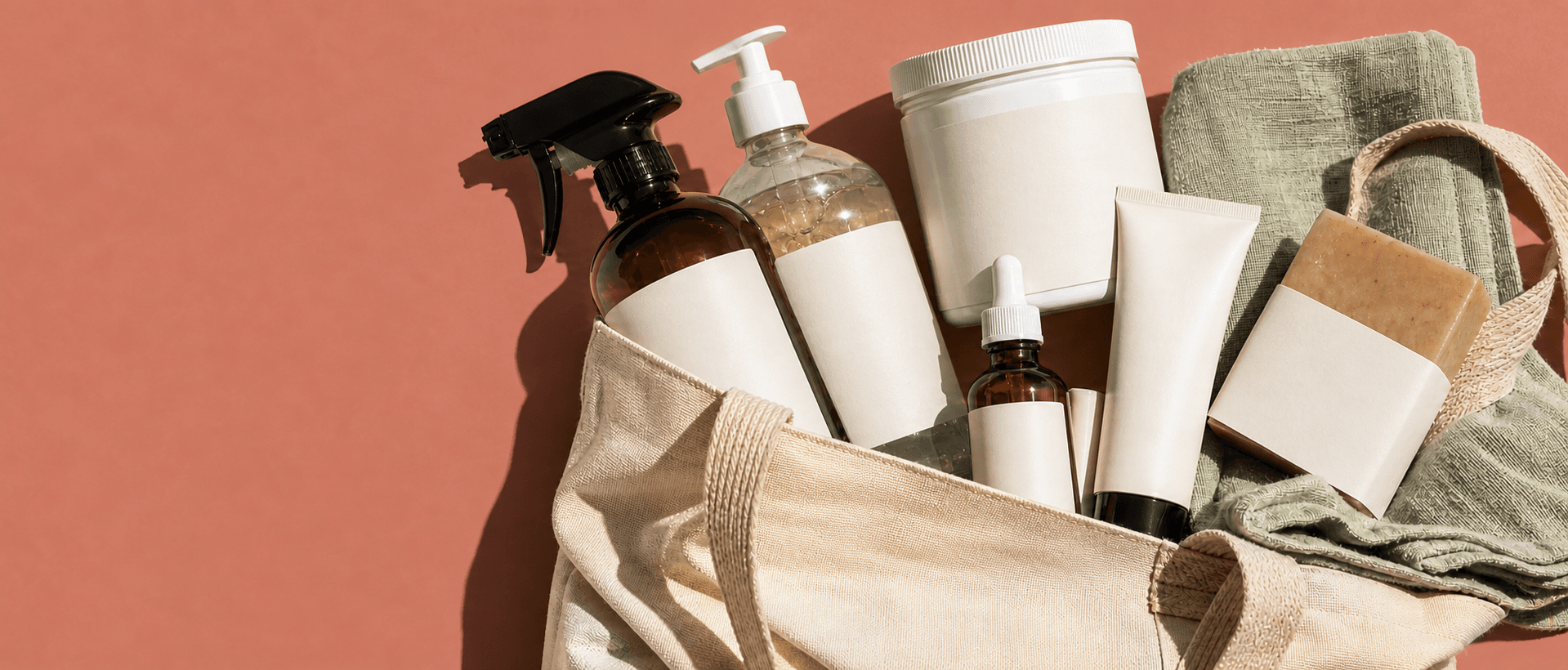 Wellness products packed in a tote bag