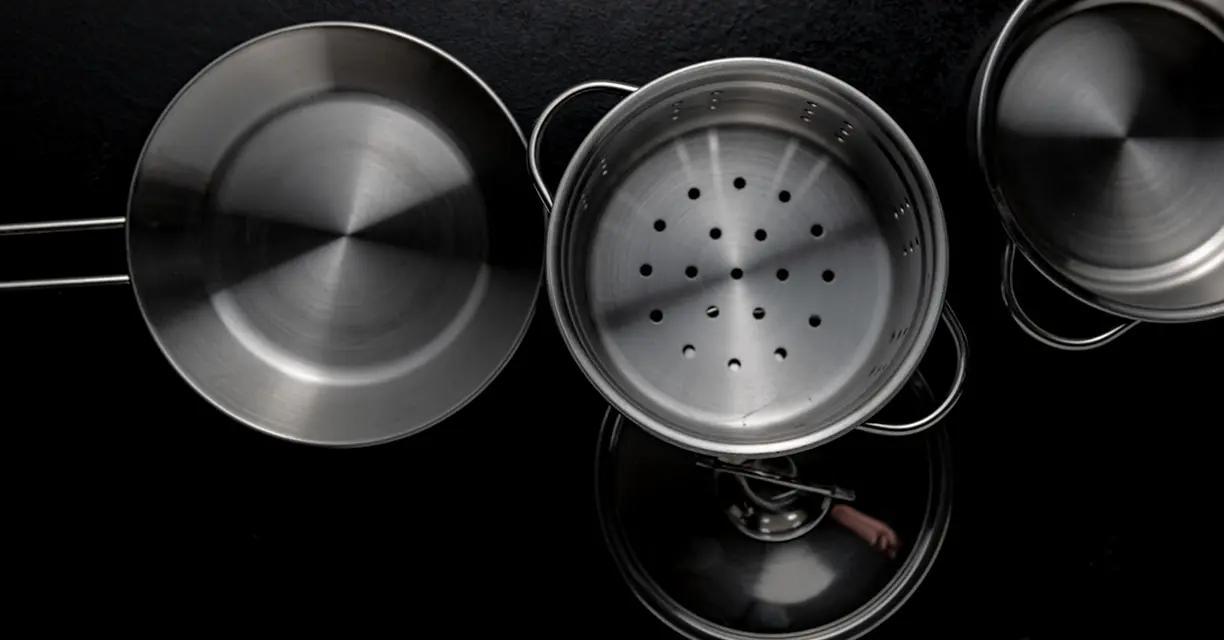 Stainless steel cookware set highlighting durability, even heating, and toxin-free cooking